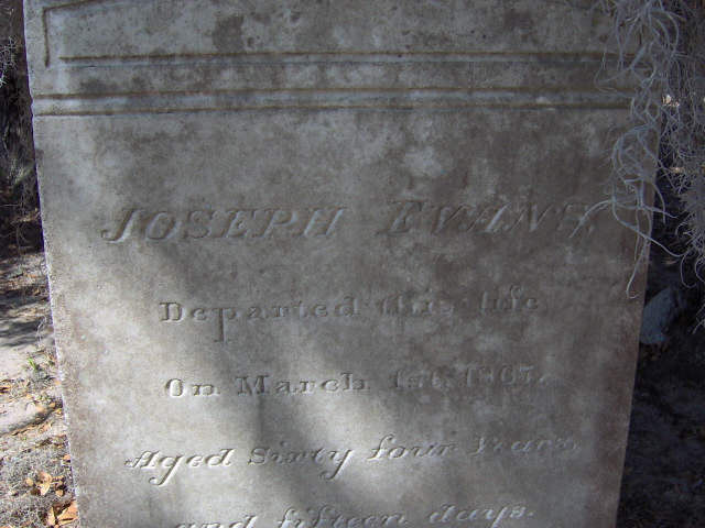 Headstone for Evans, Joseph